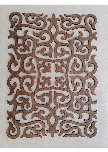 Ahşap Amerikan Servis Takımı 2 Parça Lazer Kesim Desenli Masa Altlığı 42X30 cm fiyatları