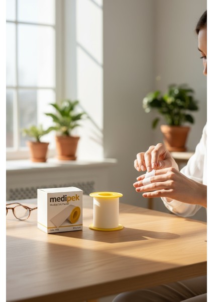 Medi-Ipek Tıbbi Ipek Flaster 5m x 5cm Sargı Bezi Hipoalerjenik, Cilt Dostu Medikal Flaster fırsatları