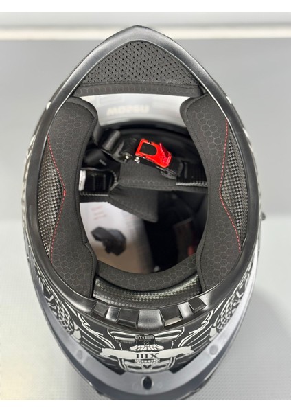 WS-602 Güneş Gözlüklü Full Face Kask (Şeffaf Vizörlü) Matt Black K7 (602)