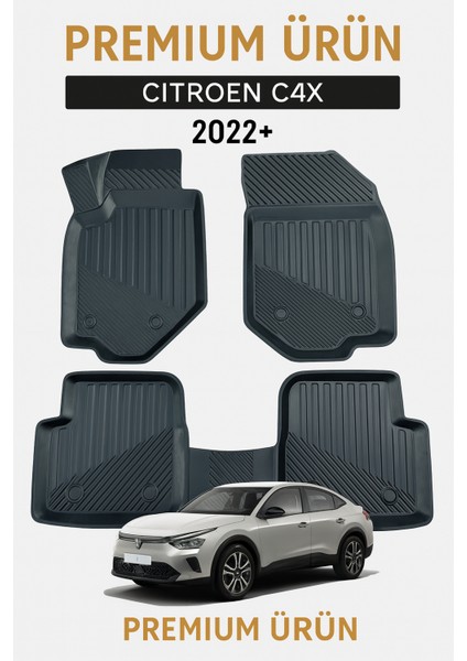 Citroen C4X 2020+ Uyumlu 3D Oto Paspas Premium