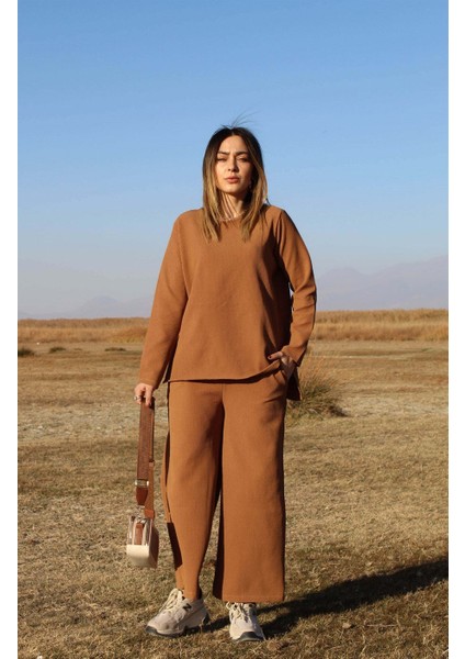 Kahve Fitil Detaylı Takım modelleri