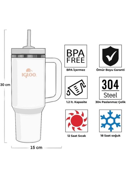 Çelik Mug Termos - Igloo - Stadler - 1.2 Lt - Haki - 205787 fırsatları