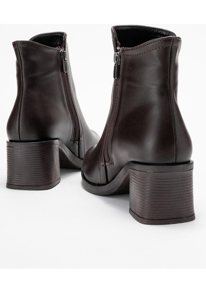 Kadın Sade Fermuarlı Bot Kahve Cilt fırsatları