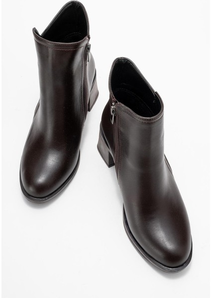 Kadın Sade Fermuarlı Bot Kahve Cilt indirimleri