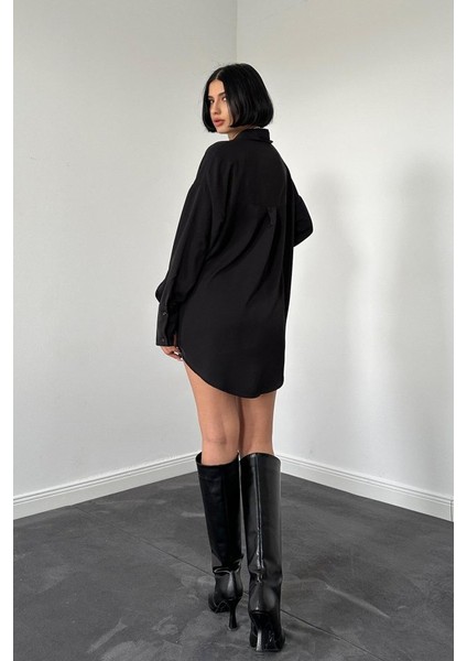 Siyah Jesica Parçalı Bağcıklı Gömlek fiyatları