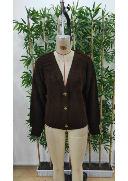 Kadın Uzun Kollu Düğme Detay Triko Hırka indirimleri