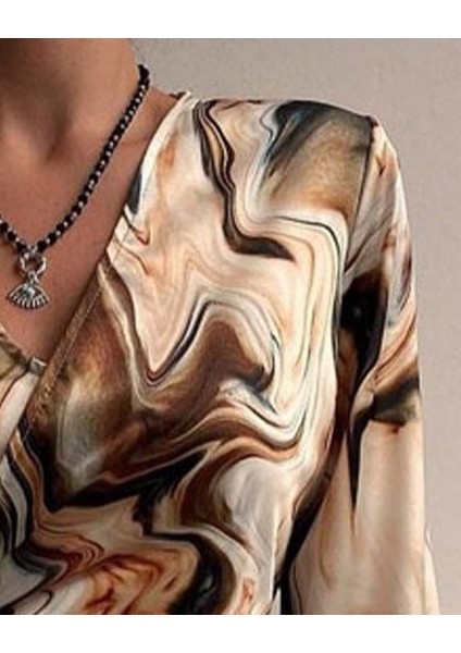 Kadın Uzun Kollu Kruvaze Yakalı Asimetrik Detaylı Mini Modal Elbise modelleri