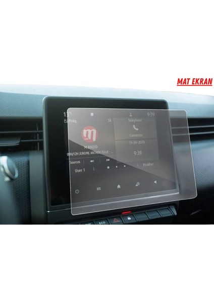 Renault Clio Evolution 2025 Navigasyon ve Multimedya Uyumlu Mat Ekran Koruyucu