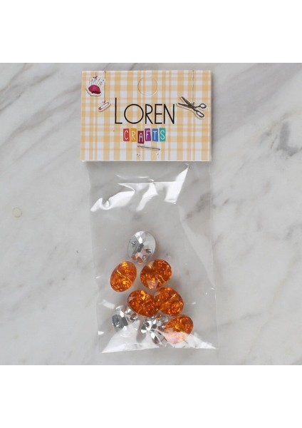 Loren Crafts Turuncu 8 Li Düğme - 241
