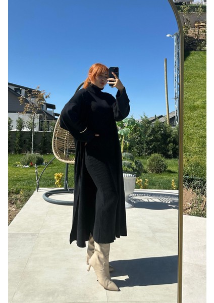 Siyah Elbise Hırka Takım