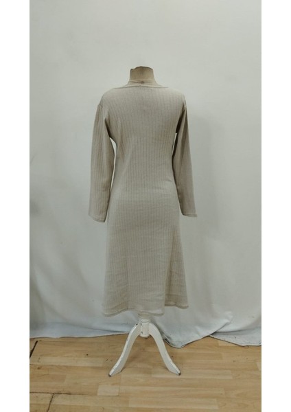 Kadın Uzun Kollu Kare Yaka Midi Kaşkorse Elbise indirimleri