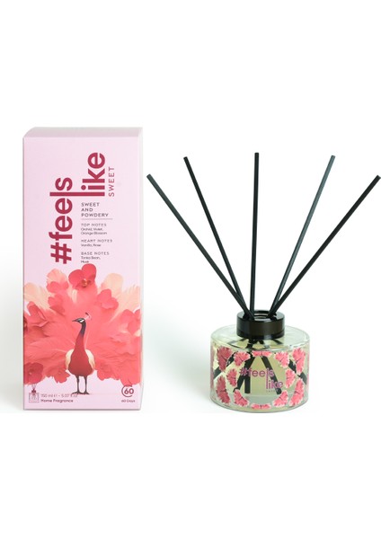 #feelslike Sweet | Pudralı, Gül ve Çiçeksi Oda Kokusu - Gül ve Vanilya Notalı, Doğal ve Vegan 150 ml