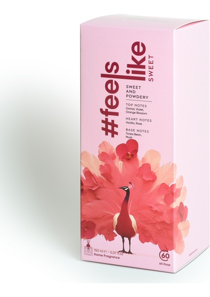#feelslike Sweet | Pudralı, Gül ve Çiçeksi Oda Kokusu - Gül ve Vanilya Notalı, Doğal ve Vegan 150 ml modelleri