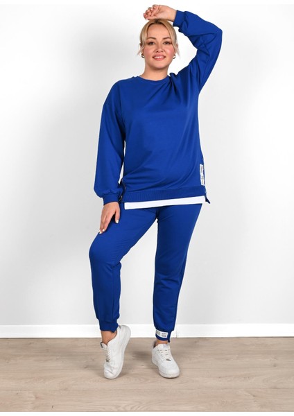 Kadın Büyük Beden Yanları Fermuar Detaylı Eşofman Takımı 3613-23 fiyatları