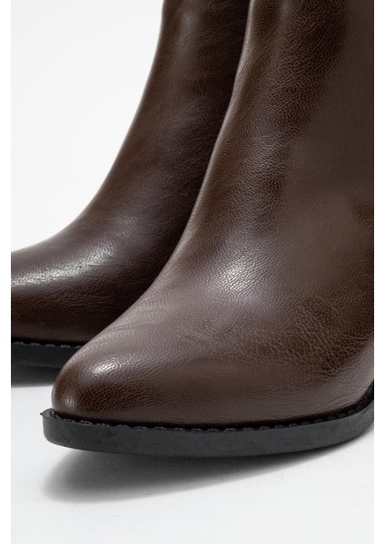 Kadın Taşlı Bot Kahve Cilt modelleri