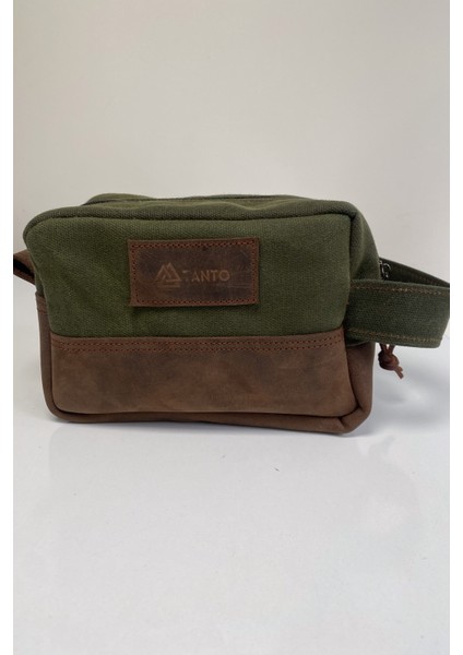 Mumlu Kanvas & Gerçek Deri El Çantası – El Yapımı, 20X12-Tanto Bushcraft