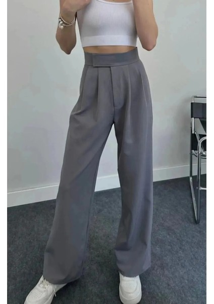 Kadın Full Esnek Rahat Kumaş Cırt Kapama Palazzo Pantolon modelleri