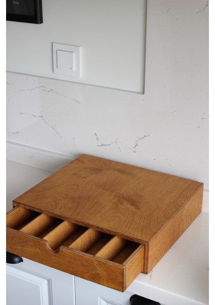 Kapsül Kahve Standı Organizer Raf Meşe modelleri