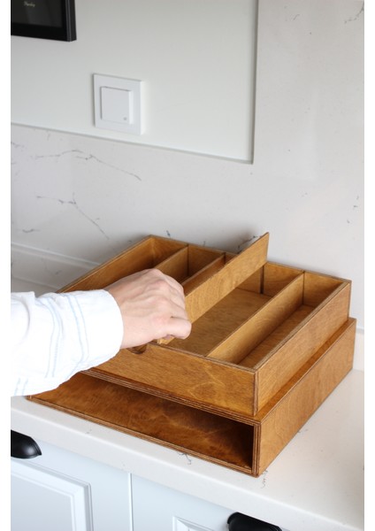 Kapsül Kahve Standı Organizer Raf Meşe