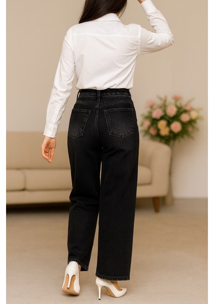 Kadın Palazzo Yüksek Bel Cotton Jean Pantolon indirimleri