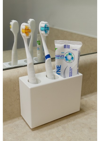 Diş Fırçası ve Diş Macunu Için Düzenleyici Pratik Stand Duvara Yapıştırmalı