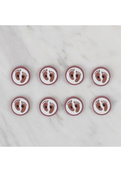 Loren Crafts Vişne Çürüğü 8 Li Ayak Izi Düğme - 43 fiyatları