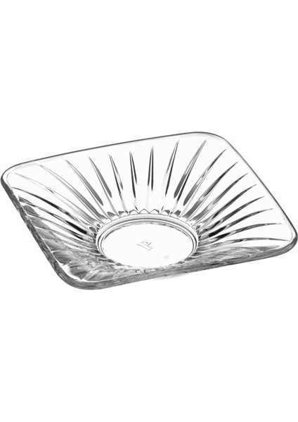 6'Lı Gravürlü Kare Çay Tabağı