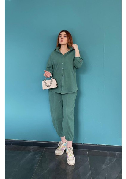 Mango Model Kaşe Şalvar Takım Yeşil indirimleri