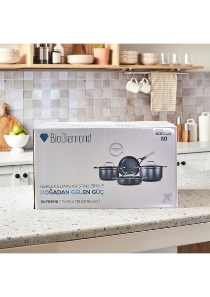 Biodiamond Supreme Indüksiyon Tabanlı 7 Parça Tencere Seti