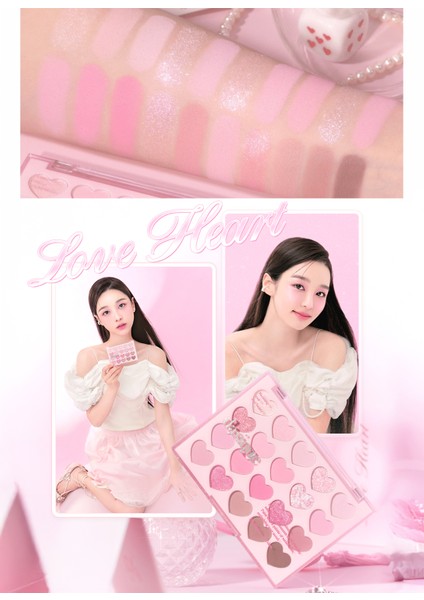 Mat ve Işıltılı Tonlardan Oluşan 20 Renkli Far Paleti Dasıque Mood Shadow Palette (07 Love Heart)