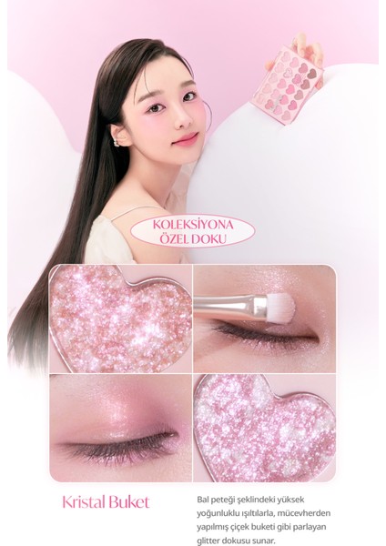 Mat ve Işıltılı Tonlardan Oluşan 20 Renkli Far Paleti Dasıque Mood Shadow Palette (07 Love Heart)