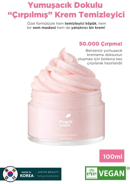 Peach Soda Whipping Cream Cleanser 100ML - Şeftali Ekstreli Gözenek Arındırıcı Yoğun Köpük Temizleyici