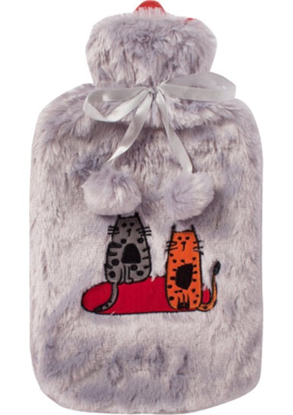Cats in Istanbul Gri Peluş Sıcak Su Torbası Ergonomik ve Konforlu Kullanım