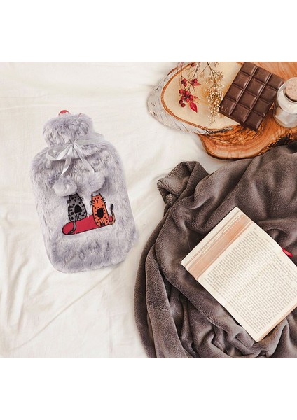 Cats in Istanbul Gri Peluş Sıcak Su Torbası Ergonomik ve Konforlu Kullanım