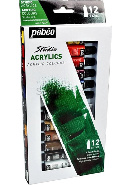 Pebeo Studio Akrilik Boya 12 ml x 12 Renk Set