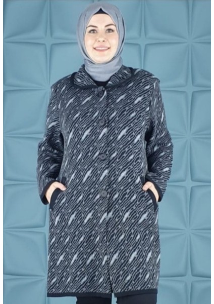 Kadın Büyük Beden Çelik Örgü Vatkalı Triko Uzun Ceket fiyatları