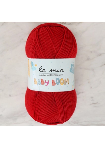 La Mia Baby Boom Koyu Kırmızı El Örgü Ipi - 136 - 34266
