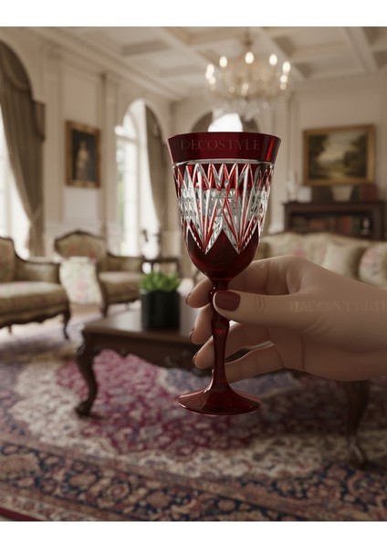 Bella % 100 El Yapımı Dekorlu Cam Kadeh Bardak (Paşabahçe)
