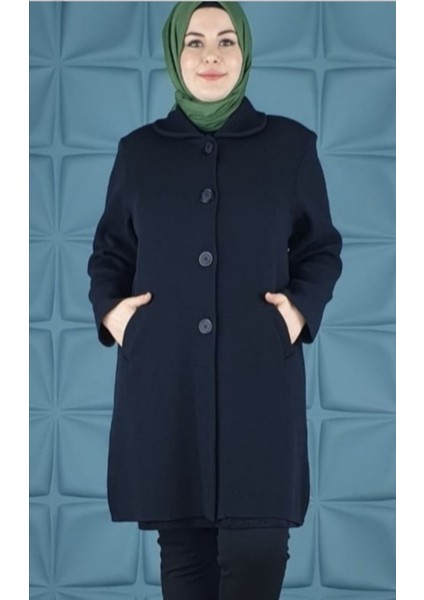 Kadın Büyük Beden Çelik Örgü Vatkalı Triko Uzun Ceket fiyatları