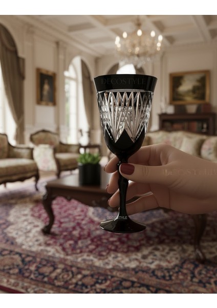 Bella % 100 El Yapımı Dekorlu Cam Kadeh Bardak (Paşabahçe)
