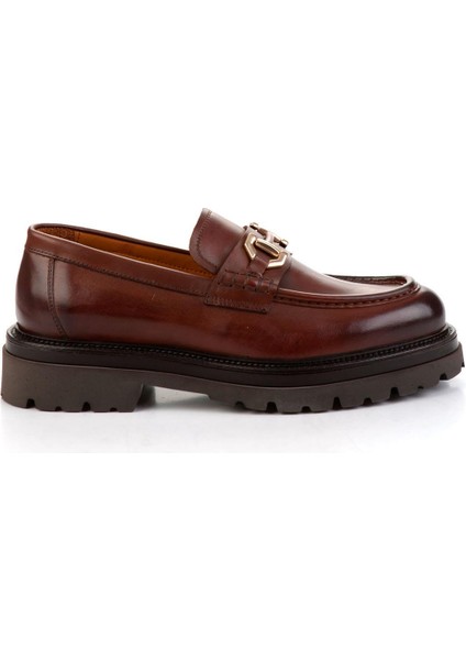 Kahve Hakiki Deri Erkek Loafer Ayakkabı E01901149441