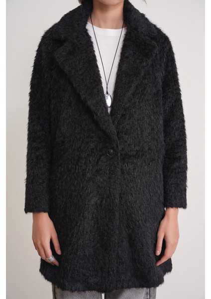 4746 Kadın Uzun Tüylü Manto Siyah indirimleri