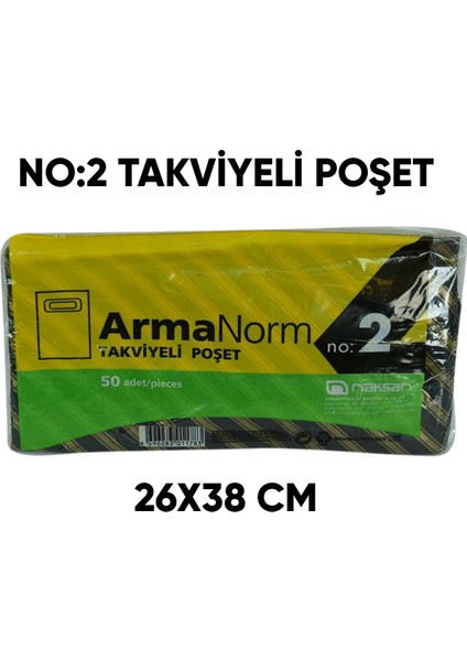 No:2 Takviyeli Poşet Siyah 26X38 cm