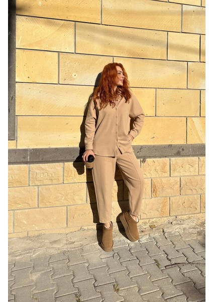 Mango Model Kaşe Şalvar Takım Süt Kahve fiyatları