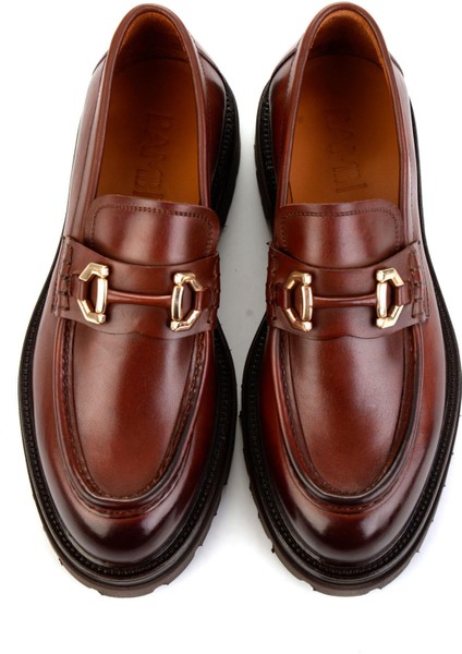 Kahve Hakiki Deri Erkek Loafer Ayakkabı E01901149441 fırsatları
