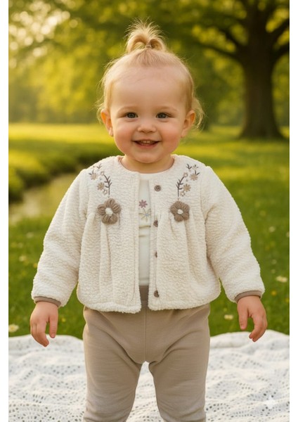 Laura Baby Çiçek Dalı Nakışlı 3 Lü Kız Takım