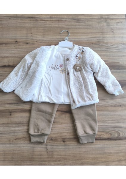 Laura Baby Çiçek Dalı Nakışlı 3 Lü Kız Takım