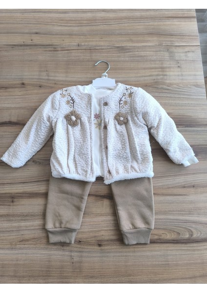 Laura Baby Çiçek Dalı Nakışlı 3 Lü Kız Takım
