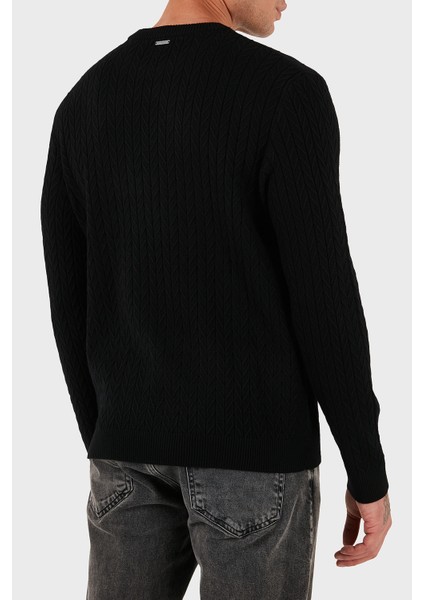 Regular Fit Bisiklet Yaka Örme Desenli Kazak M5BR41Z2ZK2 Erkek Kazak M5BR41 Z2ZK2 Jblk fiyatları