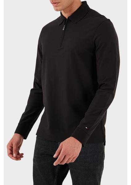 Pamuklu Regular Fit Pamuklu Yarım Fermuarlı Polo Yaka Sweat Erkek Polo Yaka Sweat MW0MW44244 Bds fırsatları